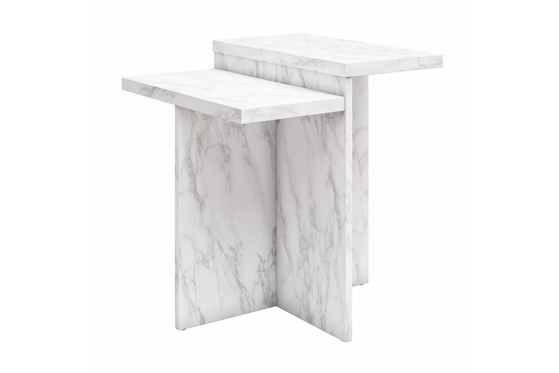 Side-/endebord Brielle Hvit marmor - Hvit marmor