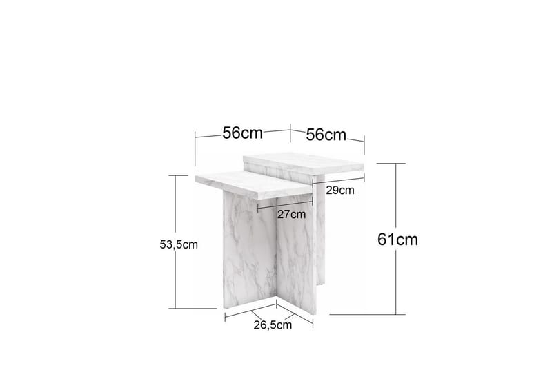 Side-/endebord Brielle Svart marmor - Svart marmor - Møbler - Bord - Avlastningsbord - Lampebord & sidebord