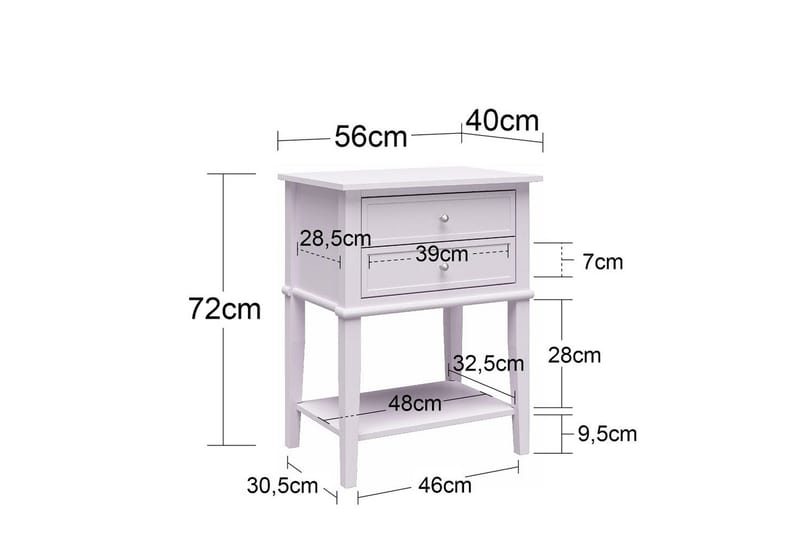 Side-/endebord Franklin Blå - Blå - Møbler - Bord - Avlastningsbord - Lampebord & sidebord