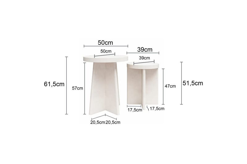 Side-/endebord Liam Sett - Møbler - Bord - Avlastningsbord - Lampebord & sidebord