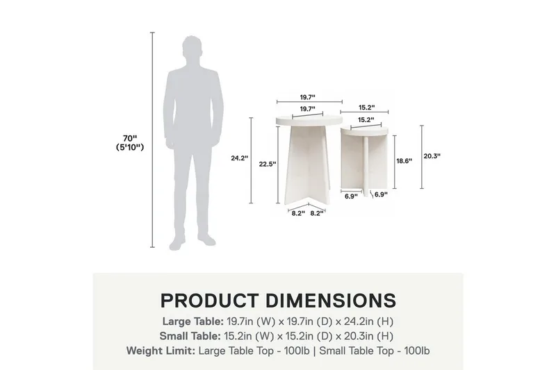 Side-/endebord Liam Sett - Møbler - Bord - Avlastningsbord - Lampebord & sidebord