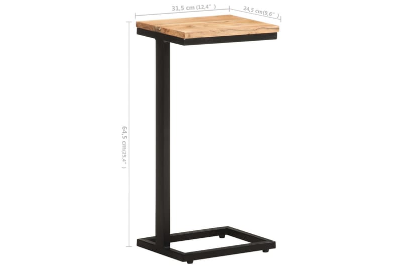 Sidebord 2 stk 31,5x24,5x64,5 cm heltre akasie - Brun - Møbler - Bord - Avlastningsbord - Lampebord & sidebord