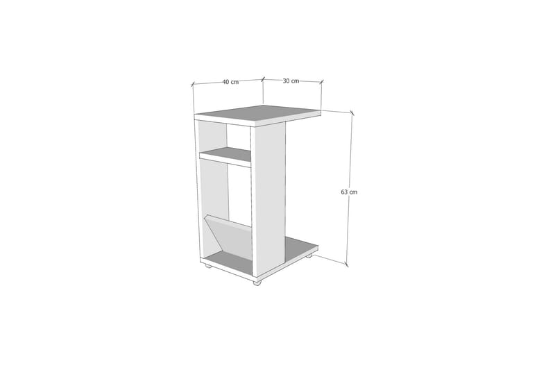 Sidebord 63 cm - Hvit - Lampebord & sidebord - Brettbord og småbord
