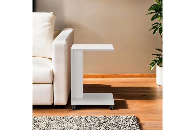 Sidebord Edwars Diamant / Hvit - Hvit - Møbler - Bord - Avlastningsbord - Lampebord & sidebord