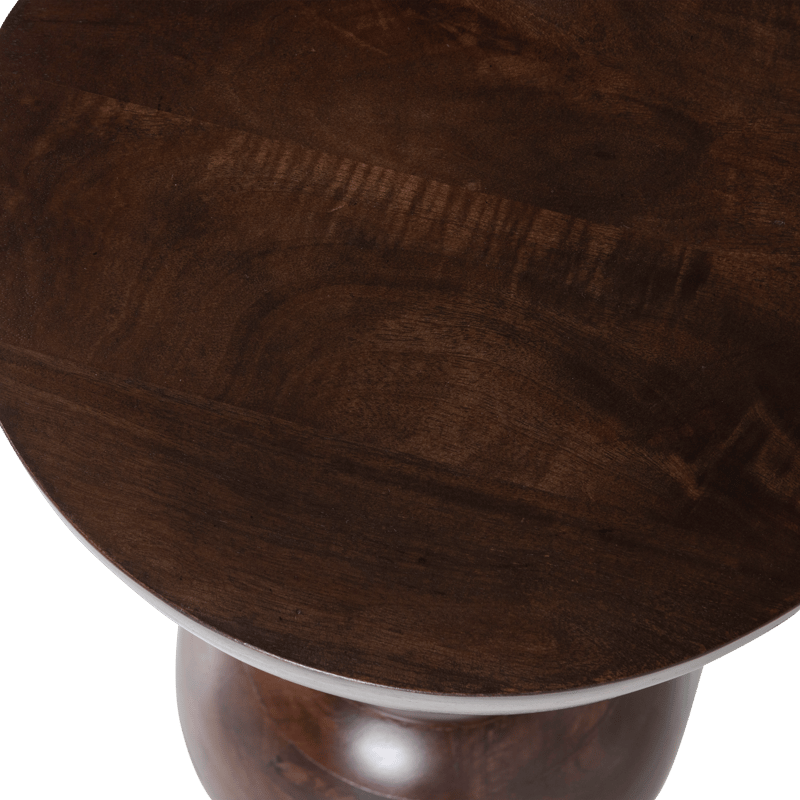 Sidebord Emel 40 cm rundt - Mørkebrun - Møbler - Bord - Avlastningsbord - Lampebord & sidebord