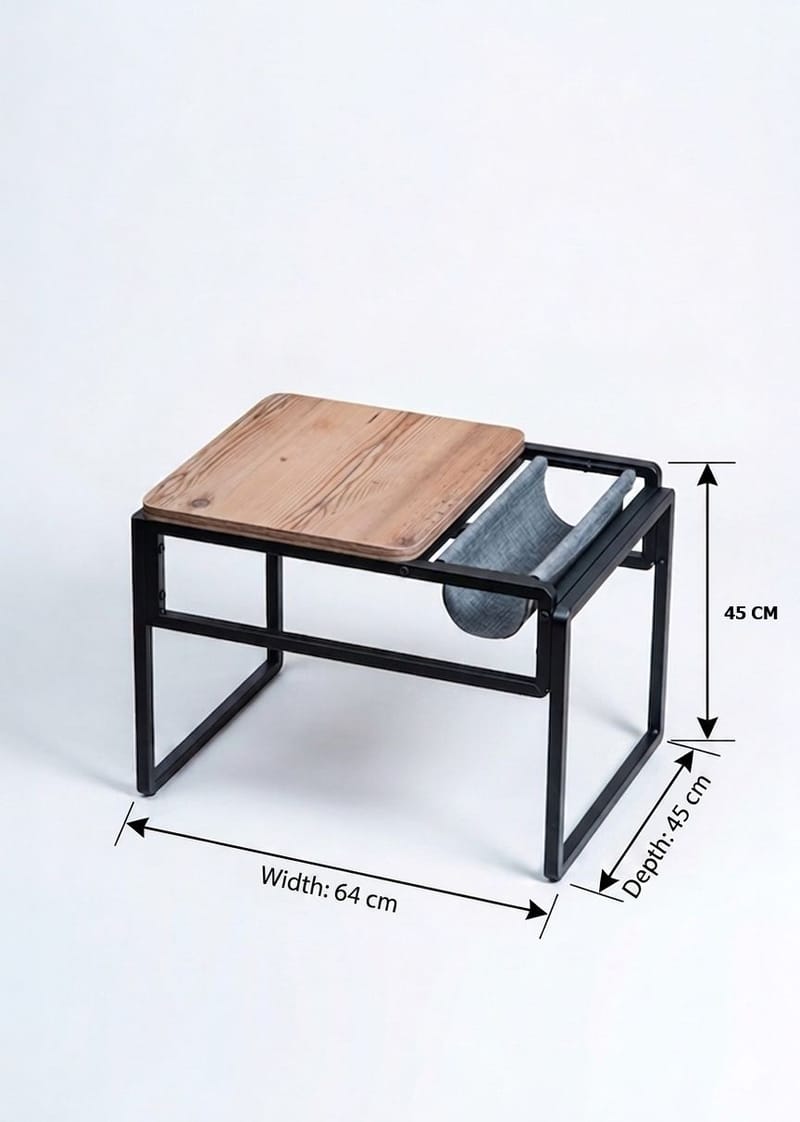 Sidebord Hanah Home Brut (40 x 64 x 45 cm) Atlantic Pine Svart - Møbler - Bord - Avlastningsbord - Lampebord & sidebord