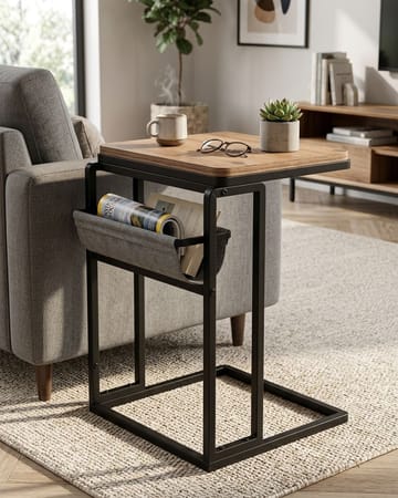 Sidebord Hanah Home Brut (40 x 64 x 45 cm) Atlantic Pine Svart - Møbler - Bord - Avlastningsbord - Lampebord & sidebord