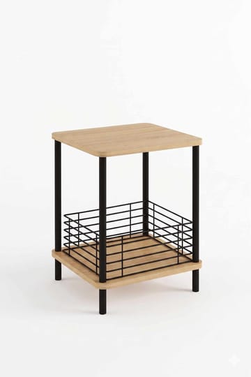 Sidebord Hanah Home Haseki (45 x 58 x 38 cm) Sapphire Oak - Sapphire Oak - Møbler - Bord - Avlastningsbord - Lampebord & sidebord