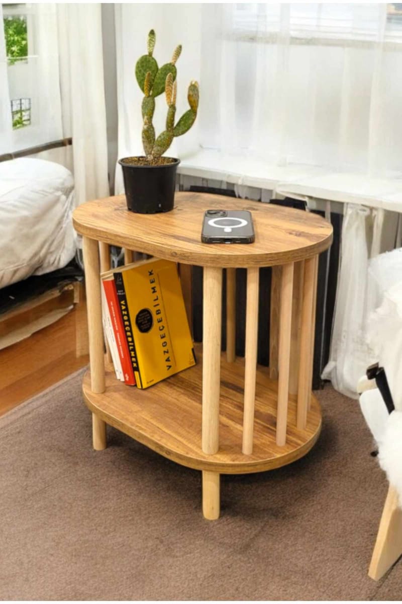Sidebord Hanah Home Pika (45 x 43 x 30 cm) Furu - Furu - Møbler - Bord - Avlastningsbord - Lampebord & sidebord