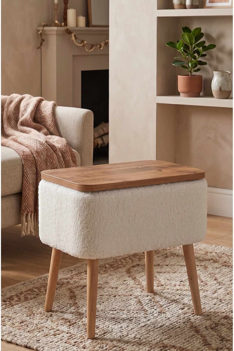 Sidebord Hanah Home Parkway Small (60 x 65 x 30 cm) Hvit - Hvit - Møbler - Bord - Avlastningsbord - Lampebord & sidebord