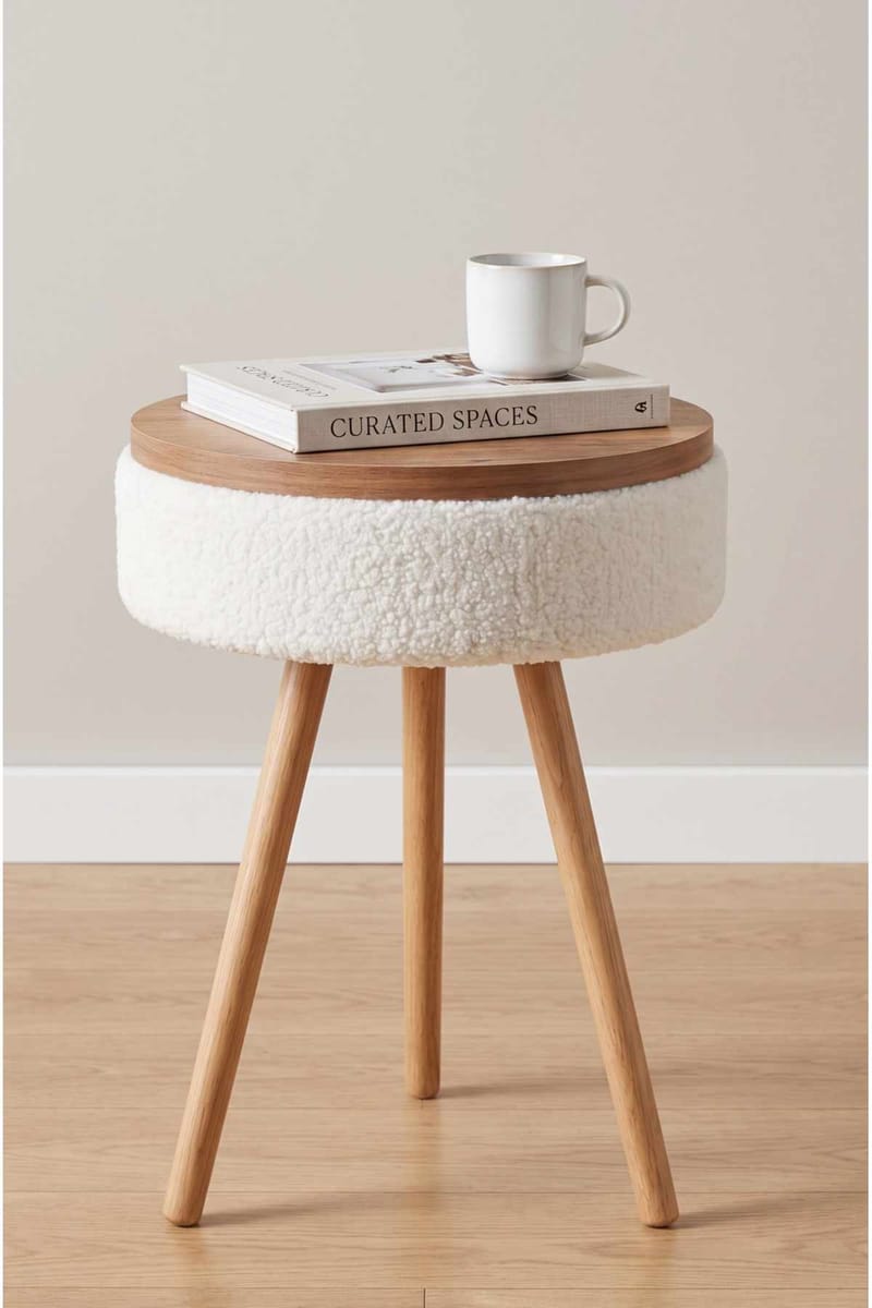 Sidebord Hanah Home Parkway Mini (Ø33 x H55 cm) Hvit - Hvit - Møbler - Bord - Avlastningsbord - Lampebord & sidebord