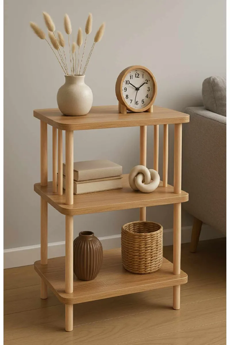 Sidebord Hanah Home Pika Tray (40 x 75 x 30 cm) Sapphire Oak - Sapphire Oak - Møbler - Bord - Avlastningsbord - Lampebord & sidebord