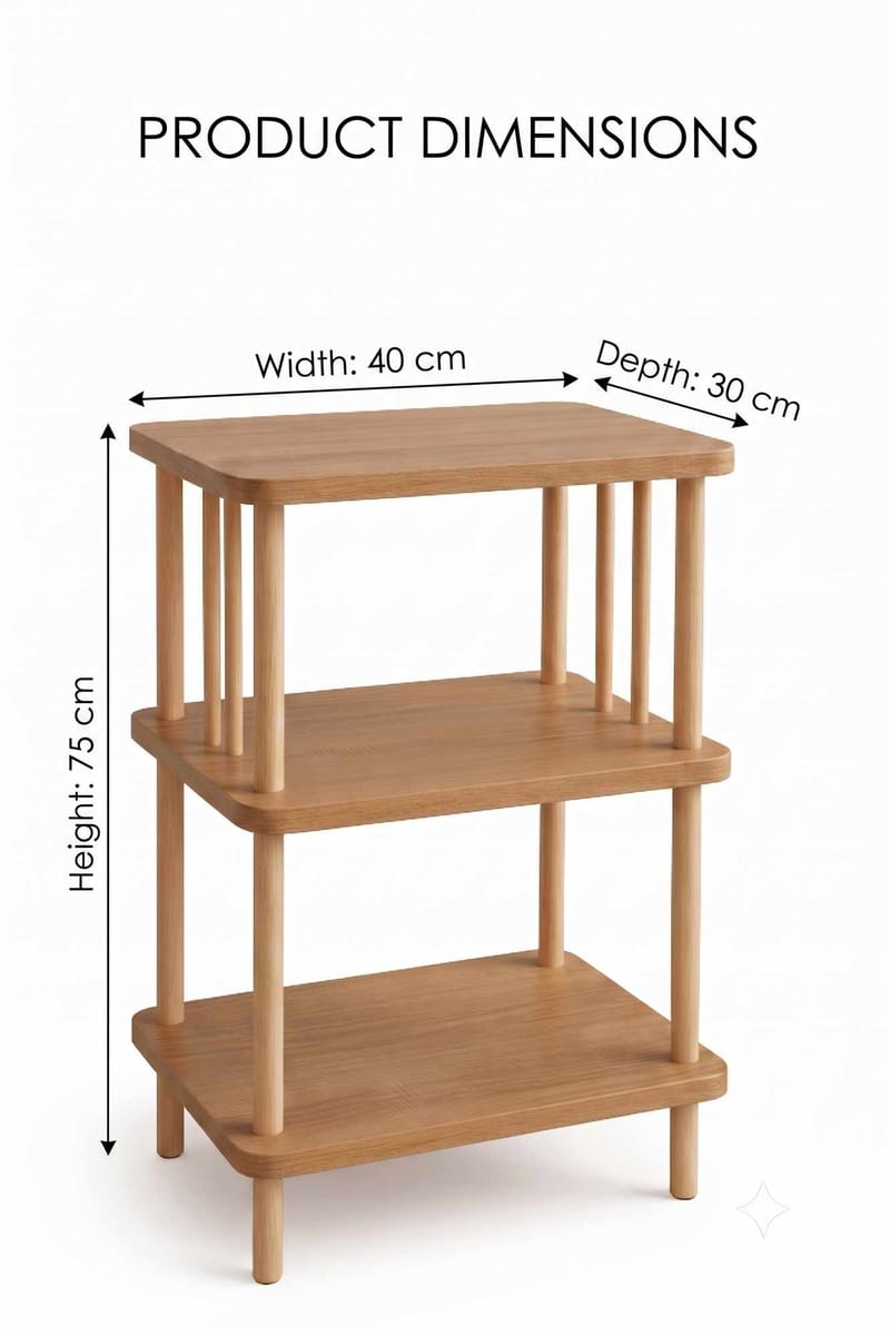Sidebord Hanah Home Pika Tray (40 x 75 x 30 cm) Sapphire Oak - Sapphire Oak - Møbler - Bord - Avlastningsbord - Lampebord & sidebord