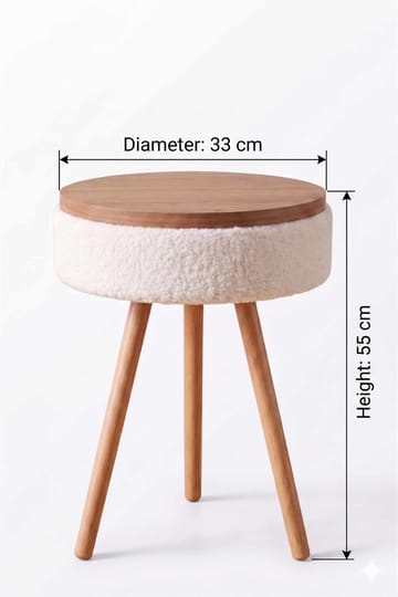Sidebord Hanah Home Parkway Mini (Ø33 x H55 cm) Hvit - Hvit - Møbler - Bord - Avlastningsbord - Lampebord & sidebord