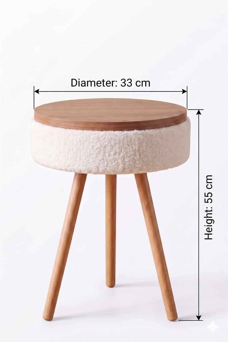 Sidebord Hanah Home Parkway Mini (Ø33 x H55 cm) Hvit - Hvit - Møbler - Bord - Avlastningsbord - Lampebord & sidebord