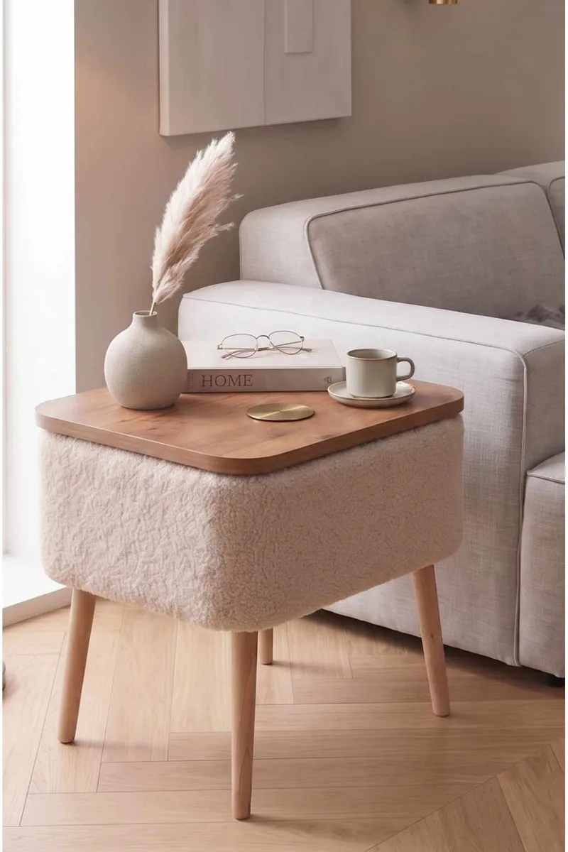 Sidebord Hanah Home Parkway Small (60 x 65 x 30 cm) Beige - Beige - Møbler - Bord - Avlastningsbord - Lampebord & sidebord