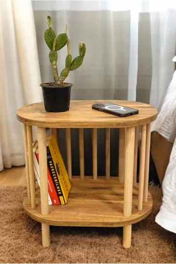 Sidebord Hanah Home Pika (45 x 43 x 30 cm) Furu - Furu - Møbler - Bord - Avlastningsbord - Lampebord & sidebord
