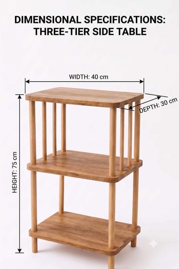 Sidebord Hanah Home Pika Tray (40 x 75 x 30 cm) Furu - Furu - Møbler - Bord - Avlastningsbord - Lampebord & sidebord