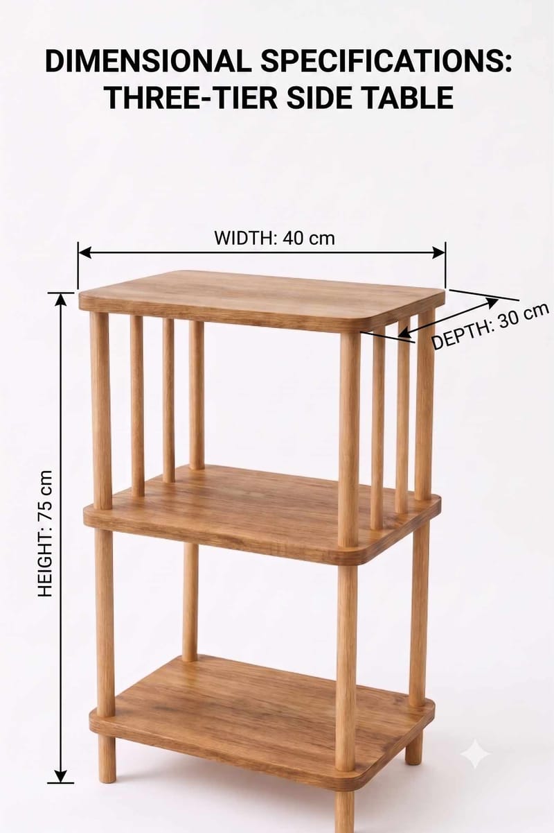 Sidebord Hanah Home Pika Tray (40 x 75 x 30 cm) Furu - Furu - Møbler - Bord - Avlastningsbord - Lampebord & sidebord
