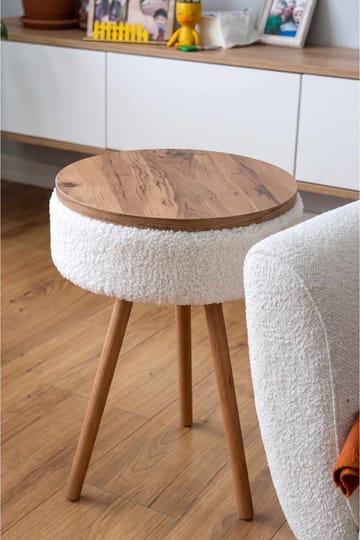 Sidebord Hanah Home Parkway Mini (Ø33 x H55 cm) Hvit - Hvit - Møbler - Bord - Avlastningsbord - Lampebord & sidebord