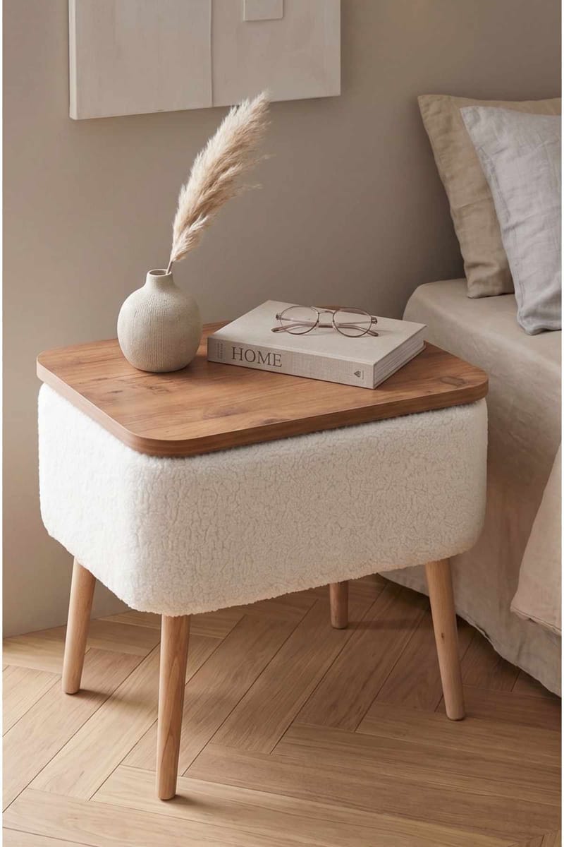 Sidebord Hanah Home Parkway Small (60 x 65 x 30 cm) Hvit - Hvit - Møbler - Bord - Avlastningsbord - Lampebord & sidebord