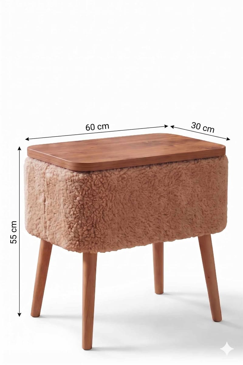 Sidebord Hanah Home Parkway Small (60 x 65 x 30 cm) Beige - Beige - Møbler - Bord - Avlastningsbord - Lampebord & sidebord