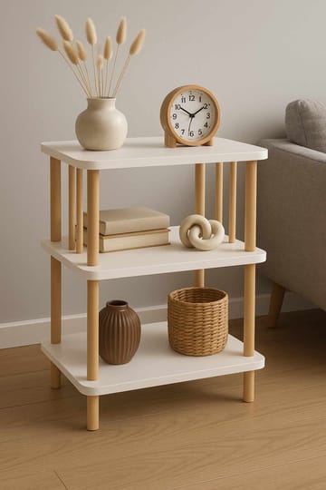 Sidebord Hanah Home Pika Tray (40 x 75 x 30 cm) Hvit - Hvit - Møbler - Bord - Avlastningsbord - Lampebord & sidebord