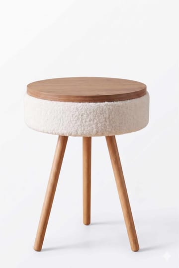 Sidebord Hanah Home Parkway Mini (Ø33 x H55 cm) Hvit - Hvit - Møbler - Bord - Avlastningsbord - Lampebord & sidebord