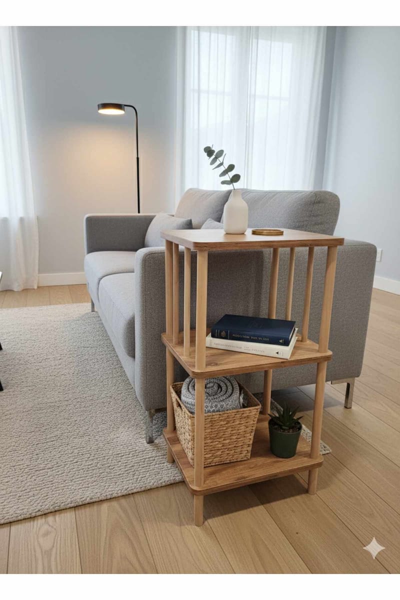 Sidebord Hanah Home Pika Tray (40 x 75 x 30 cm) Furu - Furu - Møbler - Bord - Avlastningsbord - Lampebord & sidebord