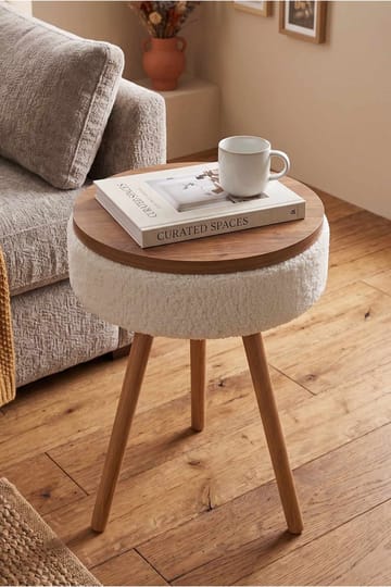 Sidebord Hanah Home Parkway Mini (Ø33 x H55 cm) Hvit - Hvit - Møbler - Bord - Avlastningsbord - Lampebord & sidebord