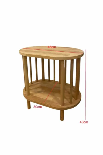 Sidebord Hanah Home Pika (45 x 43 x 30 cm) Sapphire Oak - Sapphire Oak - Møbler - Bord - Avlastningsbord - Lampebord & sidebord