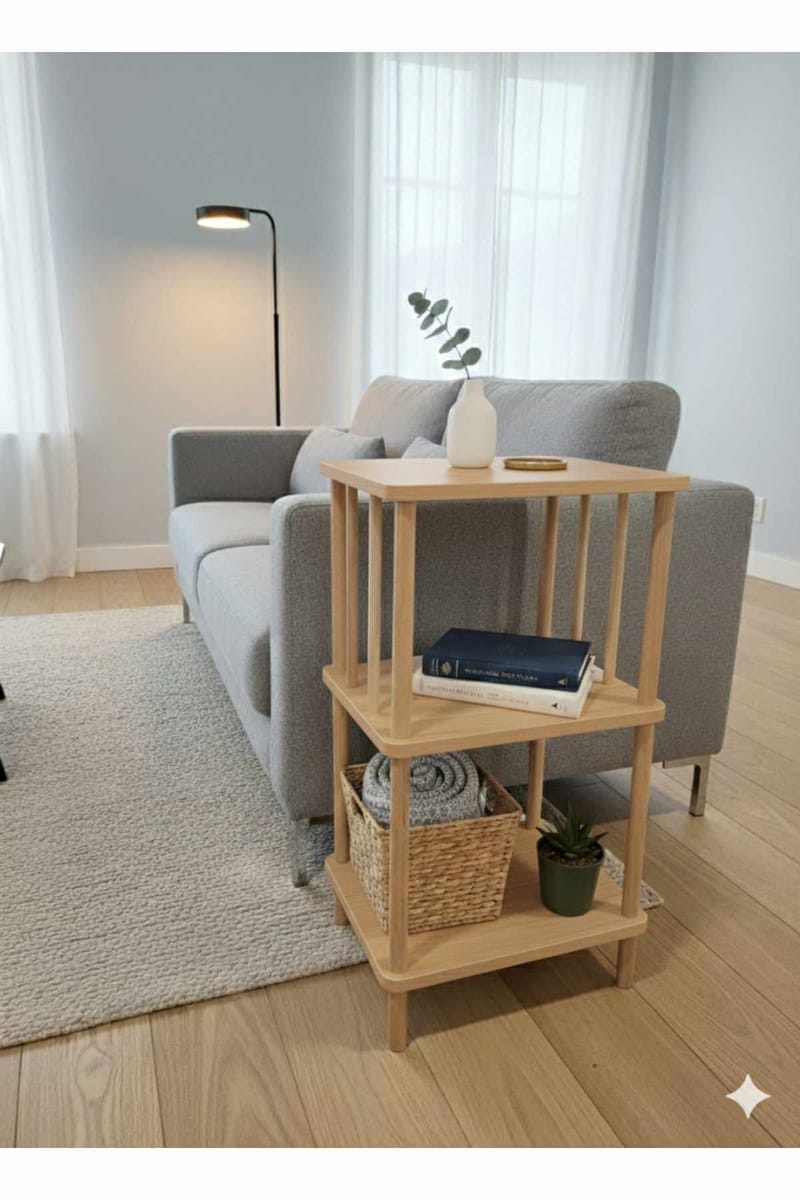 Sidebord Hanah Home Pika Tray (40 x 75 x 30 cm) Sapphire Oak - Sapphire Oak - Møbler - Bord - Avlastningsbord - Lampebord & sidebord