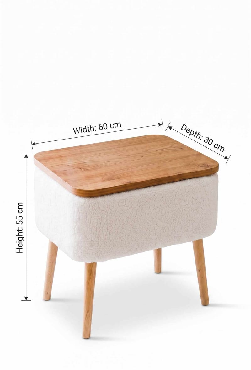 Sidebord Hanah Home Parkway Small (60 x 65 x 30 cm) Hvit - Hvit - Møbler - Bord - Avlastningsbord - Lampebord & sidebord