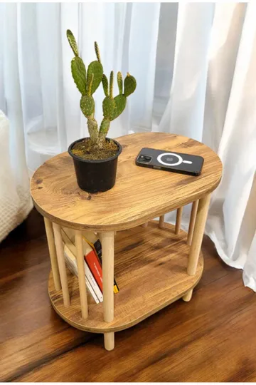 Sidebord Hanah Home Pika (45 x 43 x 30 cm) Furu - Furu - Møbler - Bord - Avlastningsbord - Lampebord & sidebord