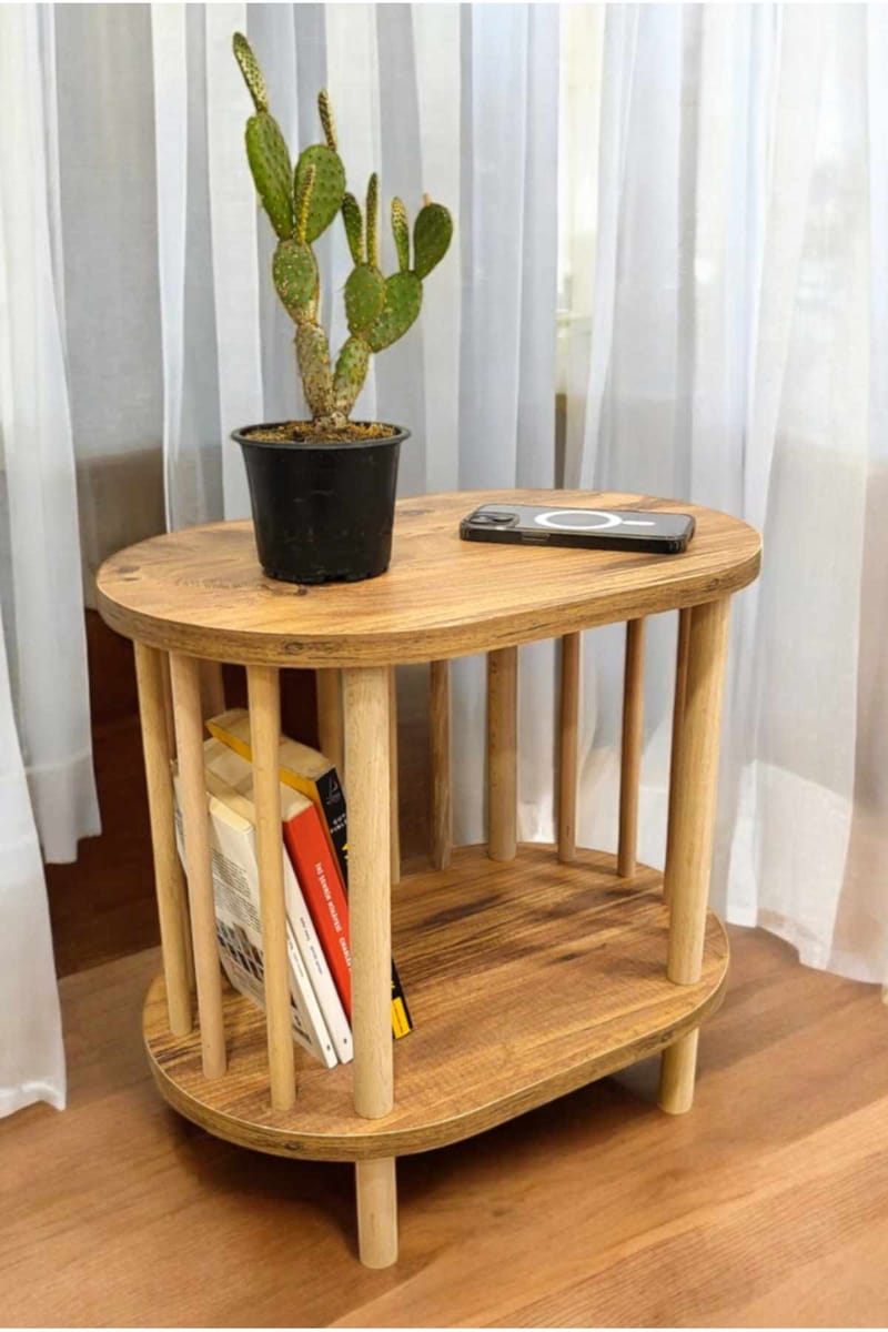 Sidebord Hanah Home Pika (45 x 43 x 30 cm) Furu - Furu - Møbler - Bord - Avlastningsbord - Lampebord & sidebord