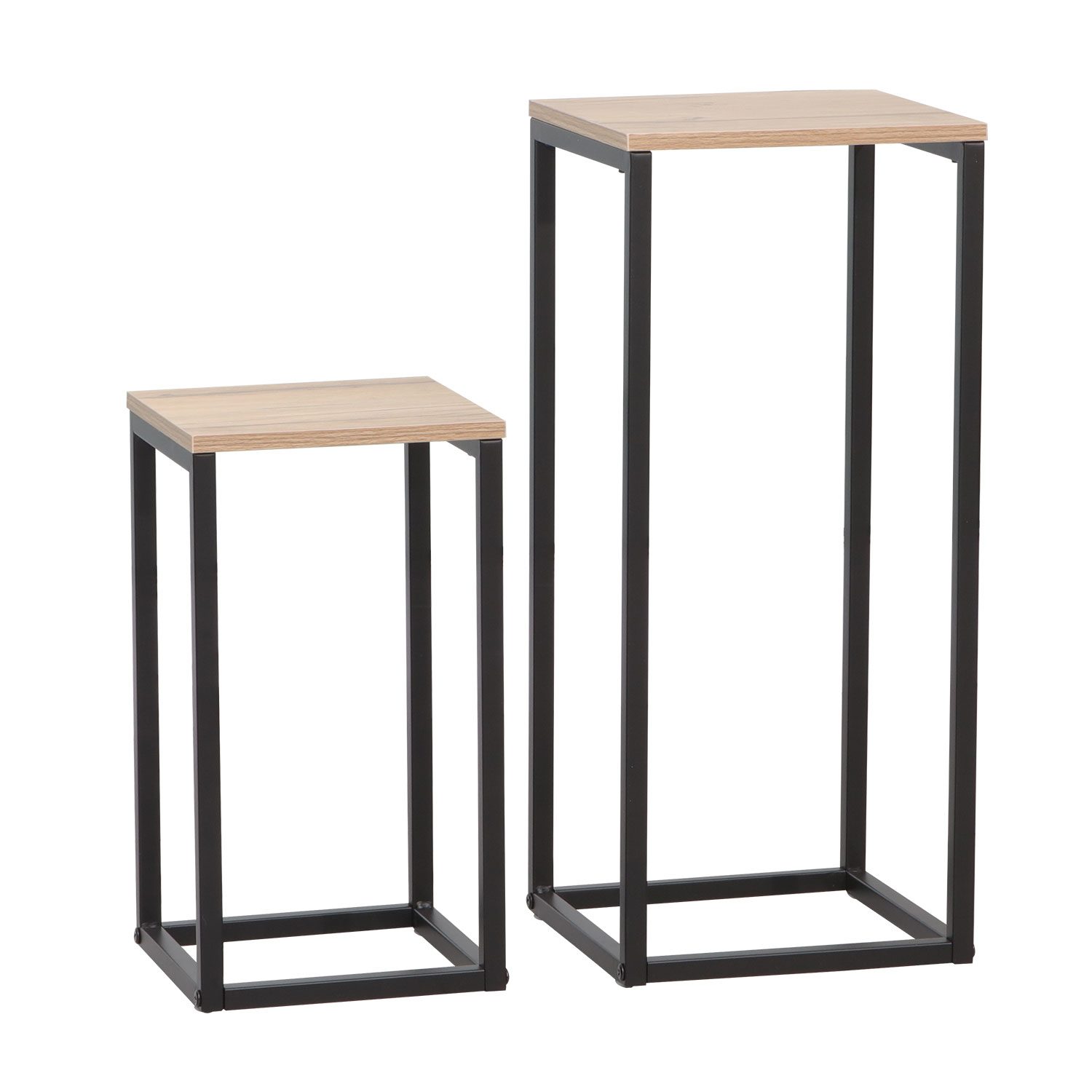 Sidebord HOME4YOU Hannes 2 stk sett 26x26x60 cm 22x22x40 cm Rustikk melamin - rustikk melamin