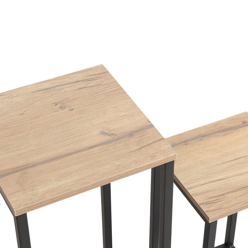 Sidebord HOME4YOU Hannes 2 stk sett 26x26x60 cm 22x22x40 cm Rustikk melamin - rustikk melamin - Møbler - Bord - Avlastningsbord - Settbord