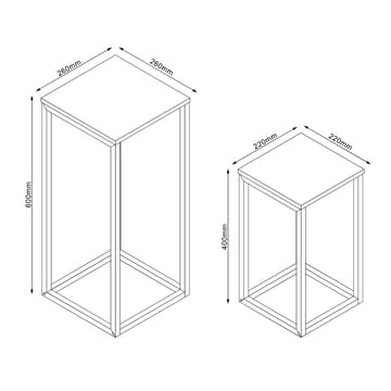 Sidebord HOME4YOU Hannes 2 stk sett 26x26x60 cm 22x22x40 cm Rustikk melamin - rustikk melamin - Møbler - Bord - Avlastningsbord - Settbord