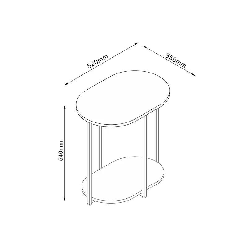 Sidebord HOME4YOU Hannes 52x35x54 cm Rustikk melamin - brun - Møbler - Bord - Avlastningsbord - Lampebord & sidebord