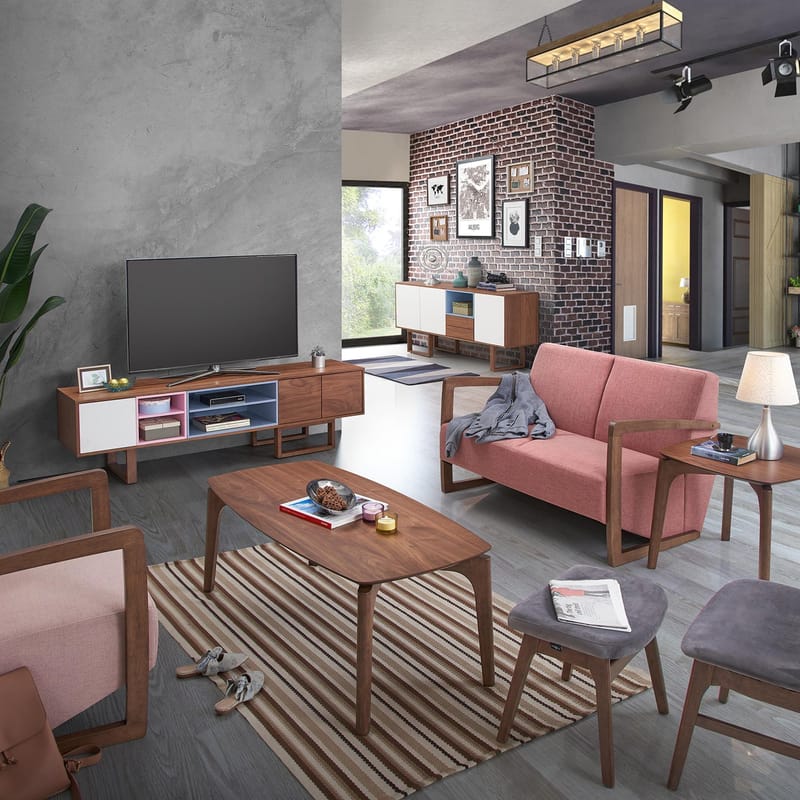 Sidebord HOME4YOU Haydie 60x60x50 cm Valnøtt - valnøtt - Møbler - Bord - Avlastningsbord - Lampebord & sidebord