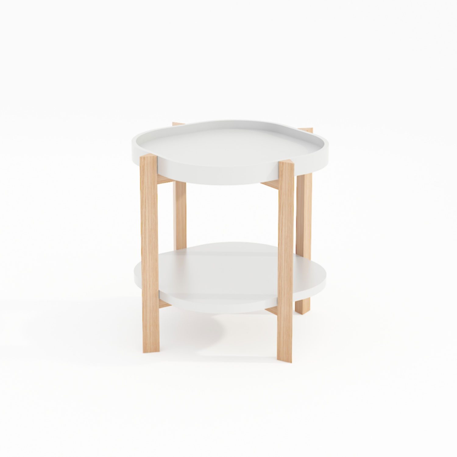 Sidebord HOME4YOU Norah 40x40x60 cm Hvit - hvit