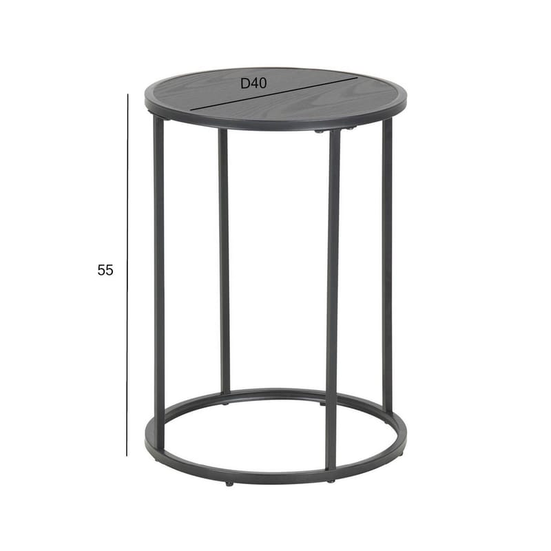 Sidebord HOME4YOU Seaford D40x55 cm svart - svart - Møbler - Bord - Avlastningsbord - Lampebord & sidebord