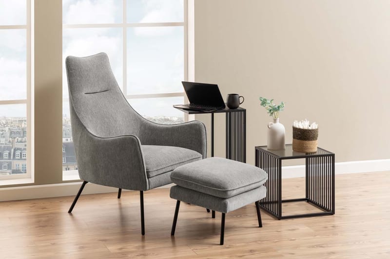 Sidebord HOME4YOU Strington 35x43x63 cm svart - svart - Møbler - Bord - Avlastningsbord - Lampebord & sidebord