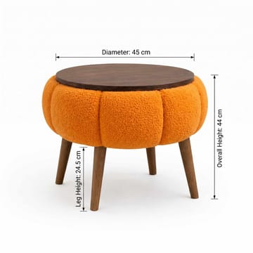 Sidebord Homitis Papatya (Ø45 x H44 cm) Oransje - Møbler - Bord - Avlastningsbord - Lampebord & sidebord