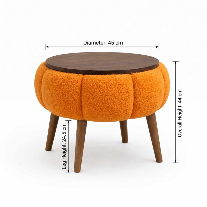 Sidebord Homitis Papatya (Ø45 x H44 cm) Oransje - Møbler - Bord - Avlastningsbord - Lampebord & sidebord