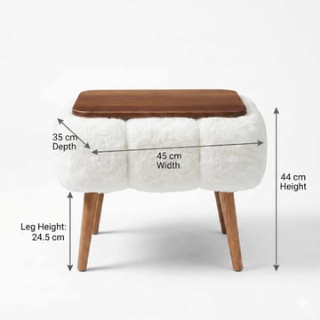 Sidebord Homitis Papatya (45 x 44 x 35 cm) Hvit - Møbler - Bord - Avlastningsbord - Lampebord & sidebord