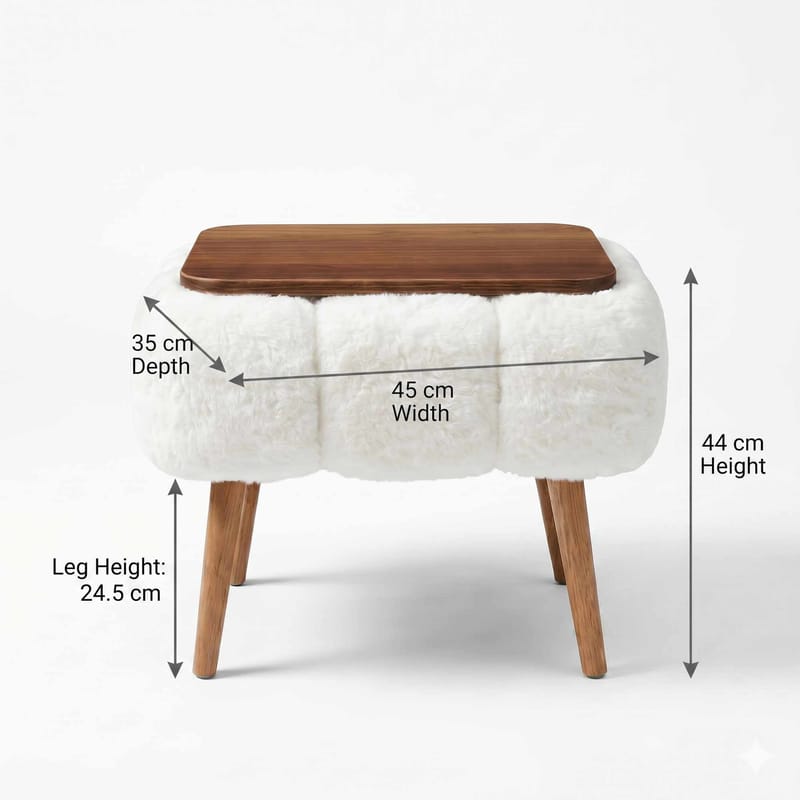 Sidebord Homitis Papatya (45 x 44 x 35 cm) Hvit - Møbler - Bord - Avlastningsbord - Lampebord & sidebord