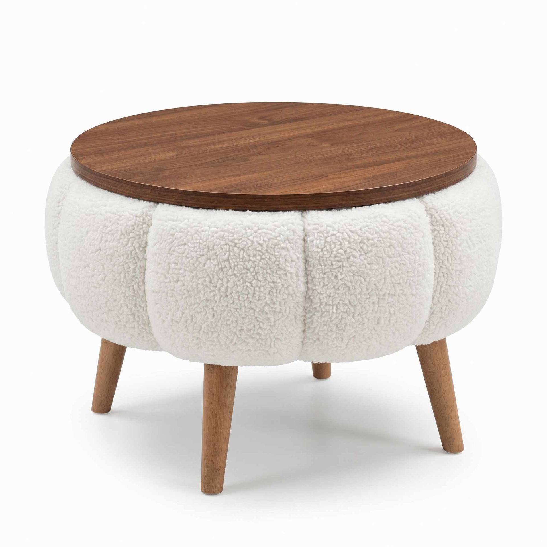 Sidebord Homitis Papatya (Ø45 x H44 cm) Hvit -