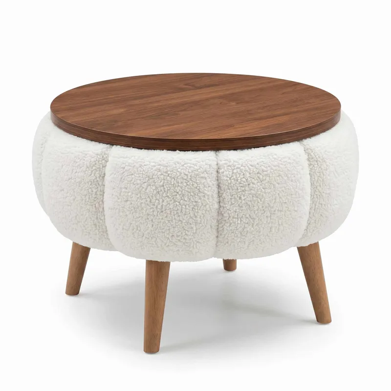 Sidebord Homitis Papatya (Ø45 x H44 cm) Hvit, undefined