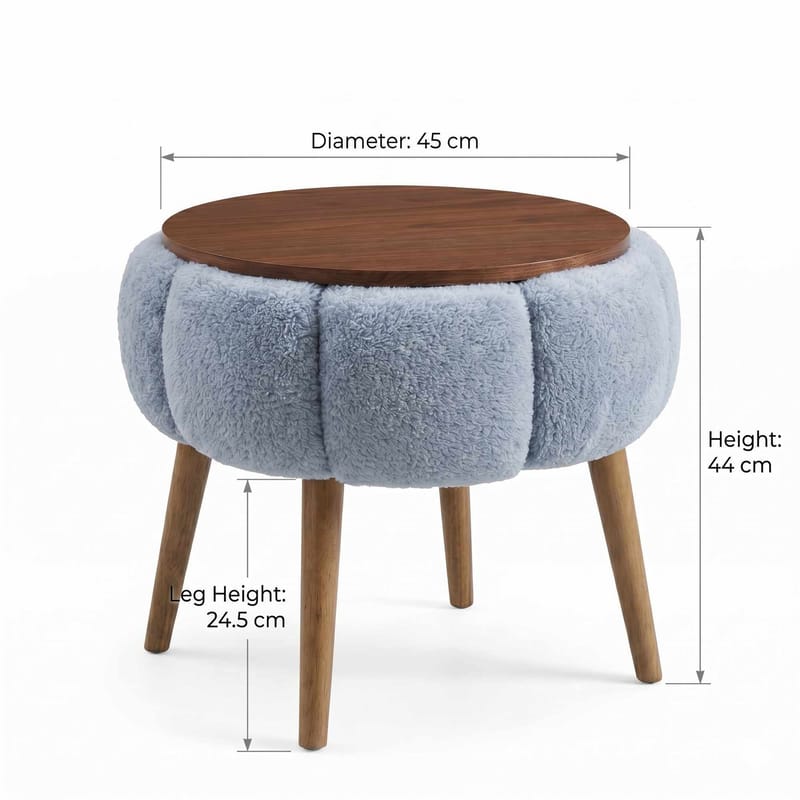 Sidebord Homitis Papatya (Ø45 x H44 cm) Grå - Møbler - Bord - Avlastningsbord - Lampebord & sidebord
